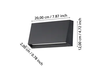 Seinävalaisin Ulkovalaistus Eglo Spongano 120 mm - Antrasiitti - Piha & ulkoaltaat - Piha-alue - Sisäänkäynti - Sisäänkäynnin valaistus