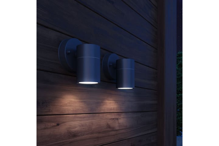 Seinävalaisimet ulkotiloihin 2kpl Ruostumaton teräs Alaspäin - Musta - Sisäänkäynnin valaistus - LED-valaistus ulkokäyttöön - Julkisivuvalaistus - Ulkovalaistus