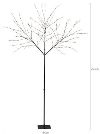 Albero-valokoristepuu 250 cm - musta, valkoisia valopisteitä - Piha & ulkoaltaat - Piha-alue - Terassi & aidattu terassi - Terassin valaistus