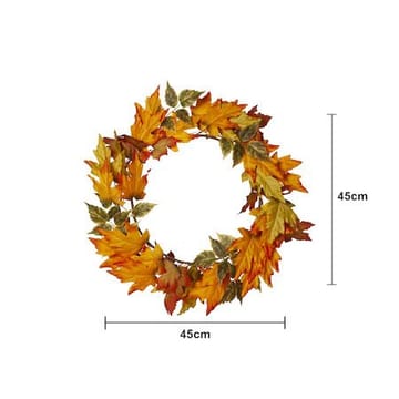 Autumn-kranssi valoilla 45 cm - oranssi - Piha & ulkoaltaat - Piha-alue - Terassi & aidattu terassi - Terassin valaistus