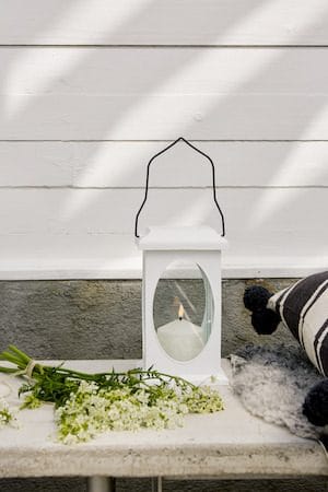 Flamme-lyhty 13,5 cm - valkoinen - Piha & ulkoaltaat - Piha-alue - Terassi & aidattu terassi - Terassin valaistus