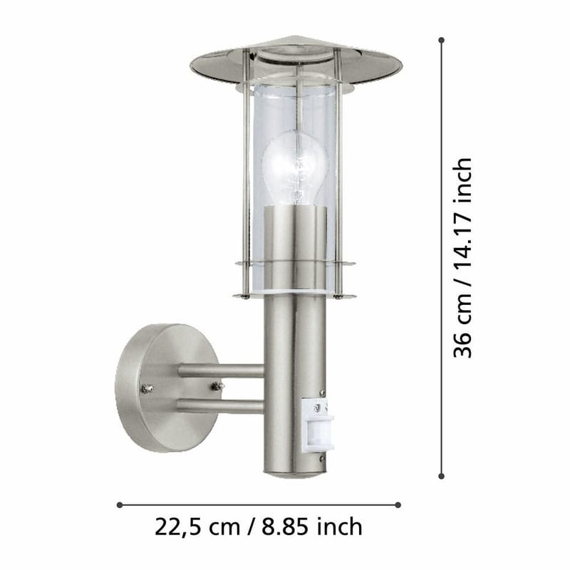 Seinävalaisin Lisio sensorilla - 36 cm - Piha & ulkoaltaat - Piha-alue - Sisäänkäynti - Sisäänkäynnin valaistus