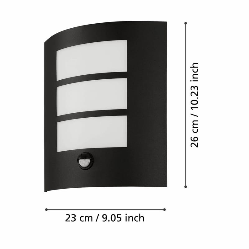 Ulkoseinävalaisin City sensorilla - Musta - Piha & ulkoaltaat - Piha-alue - Sisäänkäynti - Sisäänkäynnin valaistus