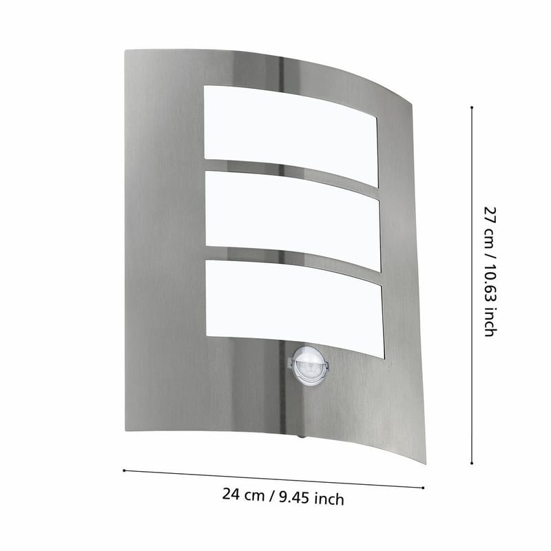 Ulkoseinävalaisin City sensorilla - Ruostumaton teräs - Piha & ulkoaltaat - Piha-alue - Sisäänkäynti - Sisäänkäynnin valaistus