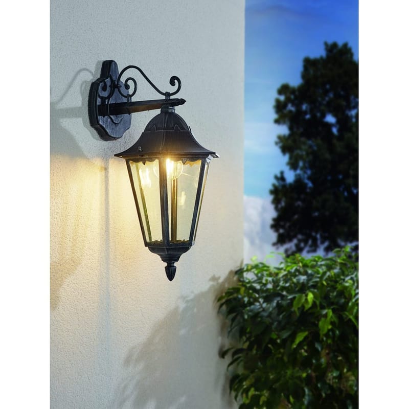 Ulkoseinävalaisin Navedo Alaspäin Suunnattu - Musta/Hopeapatina - Piha & ulkoaltaat - Piha-alue - Sisäänkäynti - Sisäänkäynnin valaistus