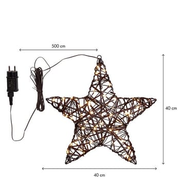 Vicke Star ulkokoristevalo 40 cm - ruskea - Piha & ulkoaltaat - Piha-alue - Terassi & aidattu terassi - Terassin valaistus