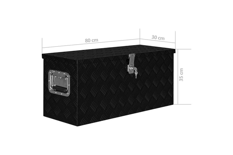 Alumiinilaatikko 80x30x35 cm musta - Piha & ulkoaltaat - Piha-alue - Ulkosäilytys - Autotallin sisustus & säilytys