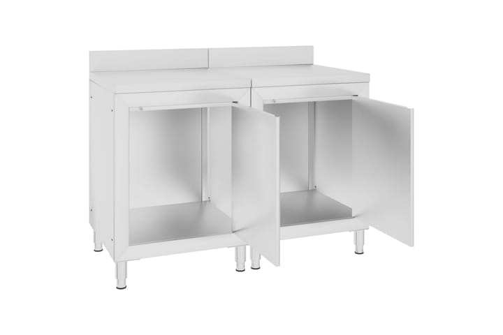 Kaupallinen työpöytä kaapilla 120x60x96 cm ruostumaton teräs - Työpenkki - Autotallin sisustus & säilytys