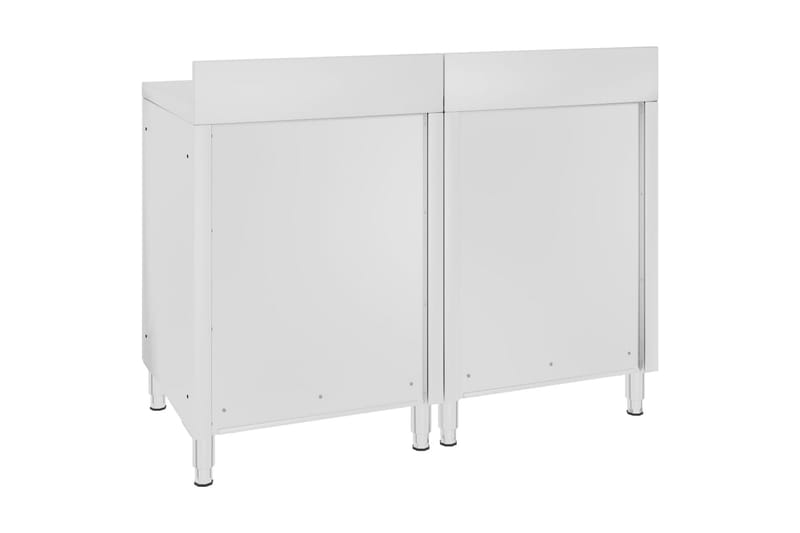 Kaupallinen työpöytä kaapilla 120x60x96 cm ruostumaton teräs - Piha & ulkoaltaat - Piha-alue - Ulkosäilytys - Autotallin sisustus & säilytys