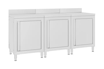 Kaupallinen työpöytä kaapilla 180x60x96 cm ruostumaton teräs - Piha & ulkoaltaat - Piha-alue - Ulkosäilytys - Autotallin sisustus & säilytys