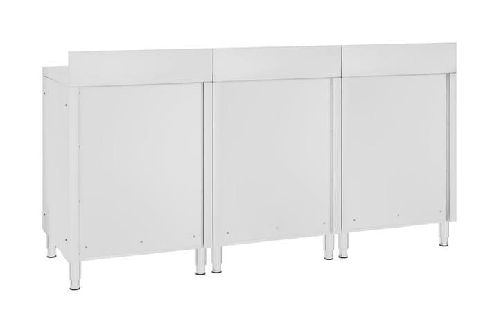 Kaupallinen työpöytä kaapilla 180x60x96 cm ruostumaton teräs - Autotallin sisustus & säilytys - Työpenkki