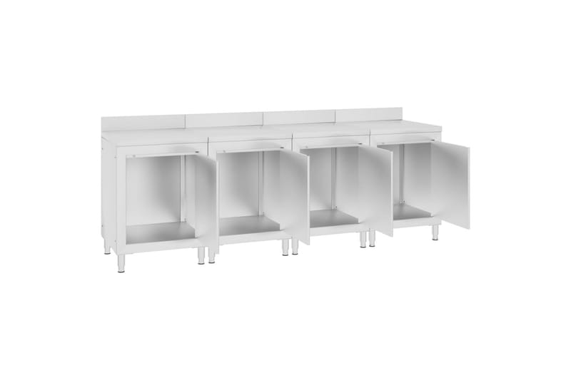 Kaupallinen työpöytä kaapilla 240x60x96 cm ruostumaton teräs - Piha & ulkoaltaat - Piha-alue - Ulkosäilytys - Autotallin sisustus & säilytys