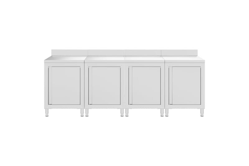 Kaupallinen työpöytä kaapilla 240x60x96 cm ruostumaton teräs - Piha & ulkoaltaat - Piha-alue - Ulkosäilytys - Autotallin sisustus & säilytys