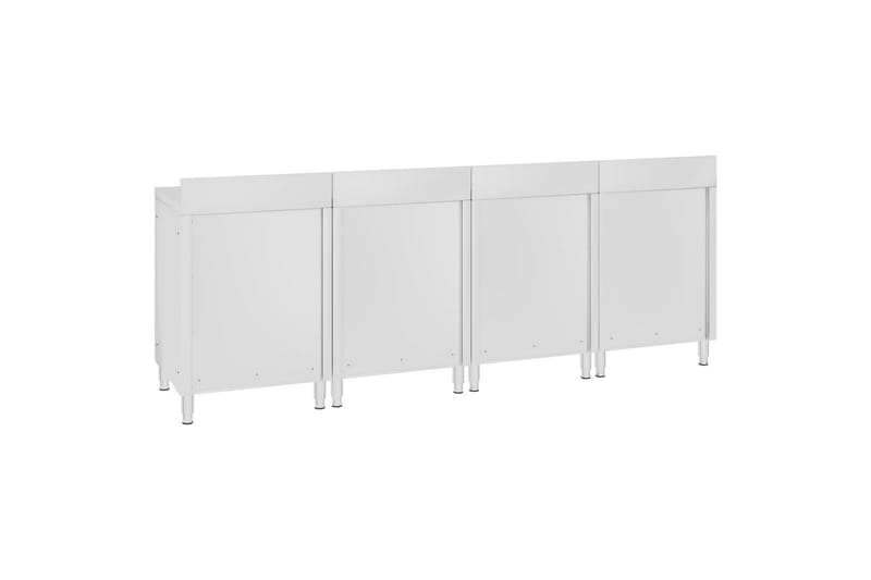 Kaupallinen työpöytä kaapilla 240x60x96 cm ruostumaton teräs - Piha & ulkoaltaat - Piha-alue - Ulkosäilytys - Autotallin sisustus & säilytys