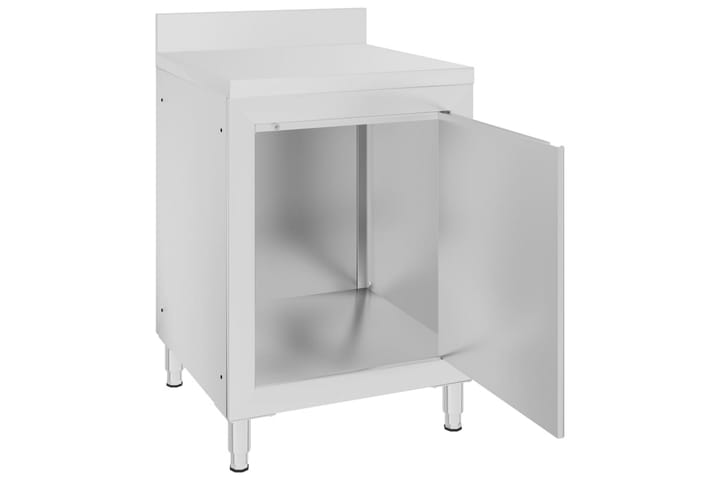 Kaupallinen työpöytä kaapilla 60x60x96 cm ruostumaton teräs - Työpenkki - Autotallin sisustus & säilytys