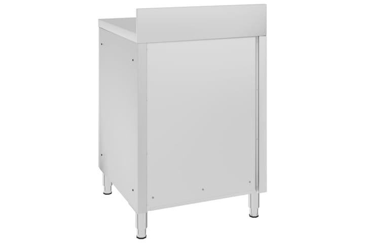 Kaupallinen työpöytä kaapilla 60x60x96 cm ruostumaton teräs - Työpenkki - Autotallin sisustus & säilytys
