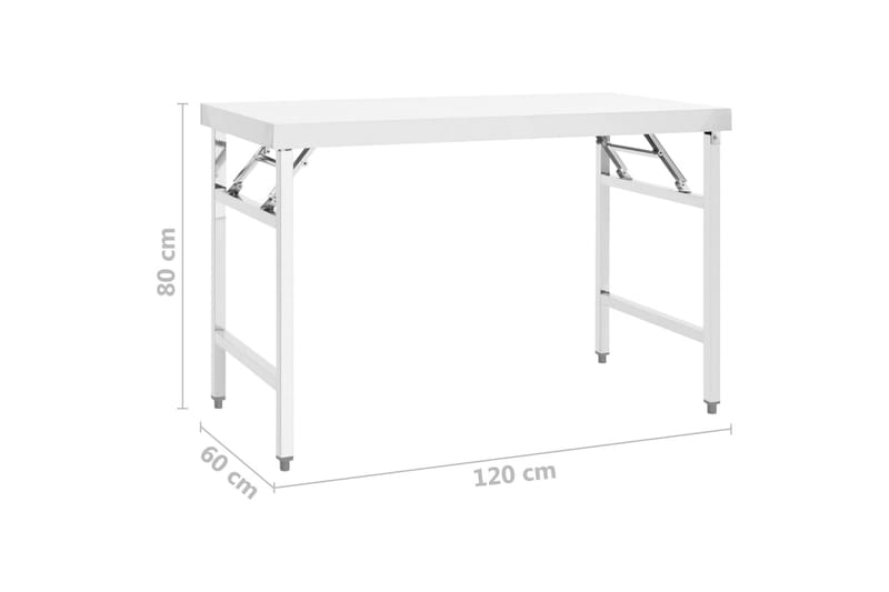 Keittiön taitettava työpöytä 120x60x80 cm ruostumaton teräs - Piha & ulkoaltaat - Piha-alue - Ulkosäilytys - Autotallin sisustus & säilytys