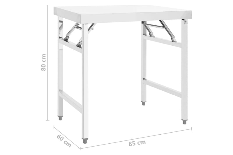 Keittiön taitettava työpöytä 85x60x80 cm ruostumaton teräs - Piha & ulkoaltaat - Piha-alue - Ulkosäilytys - Autotallin sisustus & säilytys