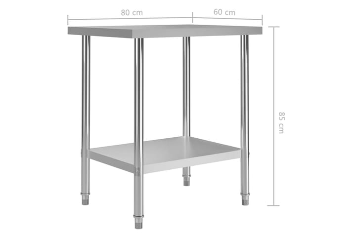 Keittiön työpöytä 80x60x85 cm ruostumaton teräs - Autotallin sisustus & säilytys - Työpenkki