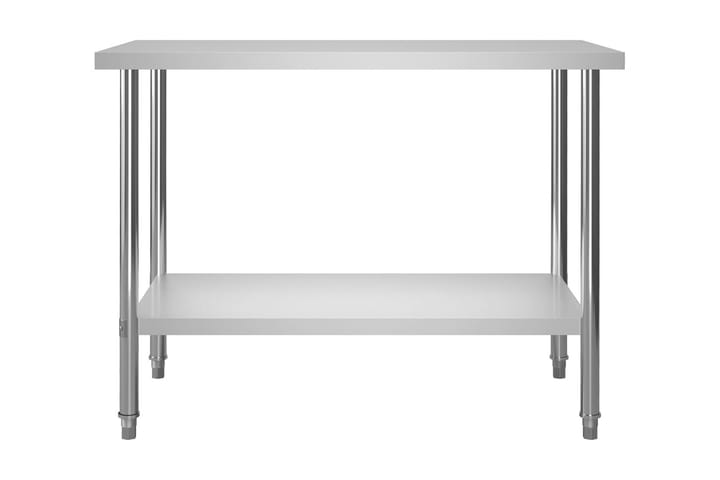 Keittiön työpöytä ylähyllyllä 120x60x150 cm ruostumaton terä - Autotallin sisustus & säilytys - Työpenkki