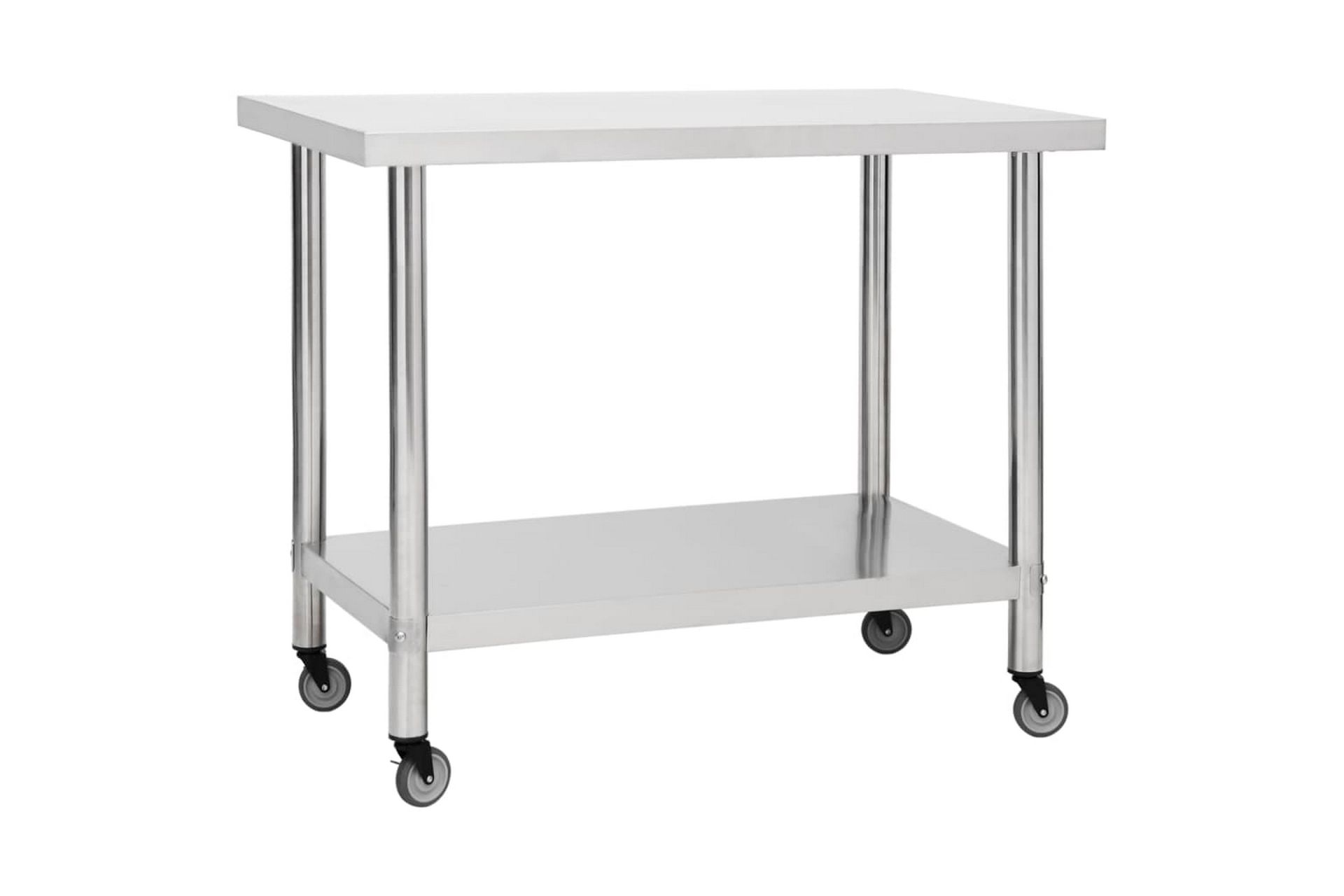 Keittiön työpöytä pyörillä 100x45x85 cm ruostumaton teräs - Piha & ulkoaltaat - Piha-alue - Ulkosäilytys - Autotallin sisustus & säilytys