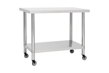 Keittiön työpöytä pyörillä 100x45x85 cm ruostumaton teräs - Piha & ulkoaltaat - Piha-alue - Ulkosäilytys - Autotallin sisustus & säilytys