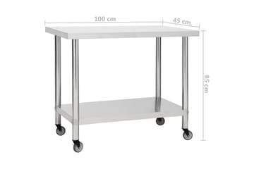 Keittiön työpöytä pyörillä 100x45x85 cm ruostumaton teräs - Piha & ulkoaltaat - Piha-alue - Ulkosäilytys - Autotallin sisustus & säilytys