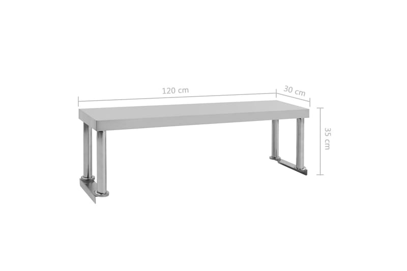 Keittiön työtason hylly 120x30x35 cm ruostumaton teräs - Piha & ulkoaltaat - Piha-alue - Ulkosäilytys - Autotallin sisustus & säilytys
