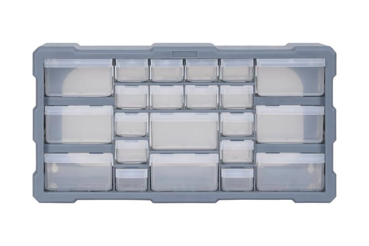 Monilaatikko järjestelijä 22 laatikolla 49x16x25,5 cm - Harmaa - Autotallin sisustus & säilytys - Tarvikkeiden säilytys