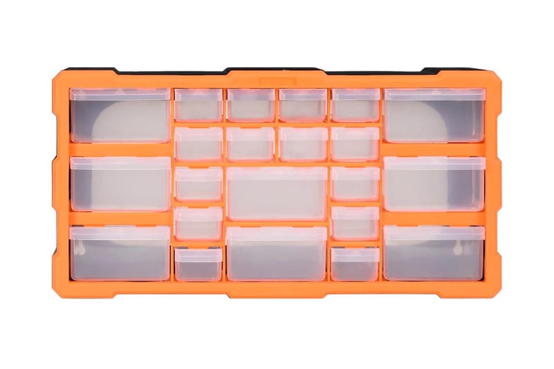 Monilaatikko järjestelijä 22 laatikolla 49x16x25,5 cm - Oranssi - Piha & ulkoaltaat - Piha-alue - Ulkosäilytys - Autotallin sisustus & säilytys