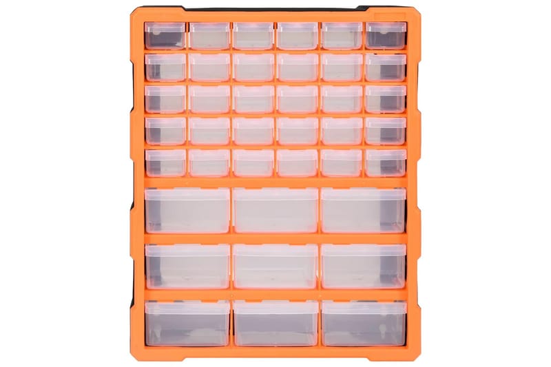 Monilaatikko järjestelijä 39 laatikolla 38x16x47 cm - Oranssi - Piha & ulkoaltaat - Piha-alue - Ulkosäilytys - Autotallin sisustus & säilytys