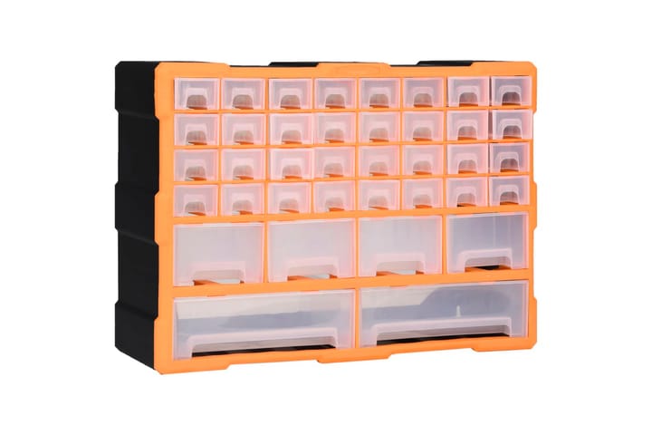 Monilaatikko järjestelijä 40 laatikolla 52x16x37,5 cm - Oranssi - Autotallin sisustus & säilytys - Tarvikkeiden säilytys
