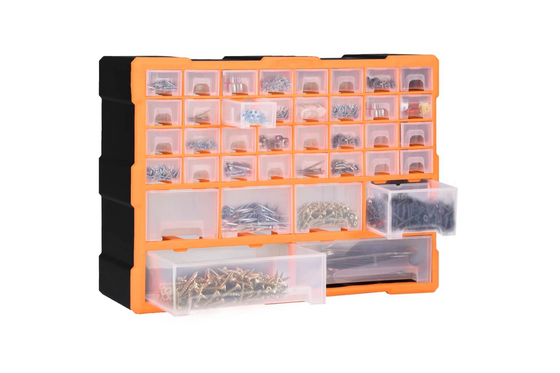 Monilaatikko järjestelijä 40 laatikolla 52x16x37,5 cm - Oranssi - Piha & ulkoaltaat - Piha-alue - Ulkosäilytys - Autotallin sisustus & säilytys