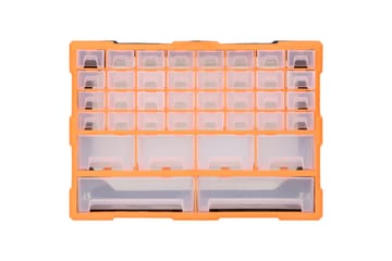 Monilaatikko järjestelijä 40 laatikolla 52x16x37,5 cm - Oranssi - Piha & ulkoaltaat - Piha-alue - Ulkosäilytys - Autotallin sisustus & säilytys