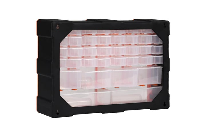 Monilaatikko järjestelijä 40 laatikolla 52x16x37,5 cm - Oranssi - Autotallin sisustus & säilytys - Tarvikkeiden säilytys