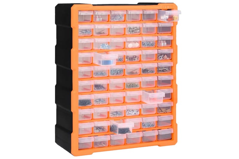 Monilaatikko järjestelijä 60 laatikolla 38x16x47,5 cm - Oranssi - Piha & ulkoaltaat - Piha-alue - Ulkosäilytys - Autotallin sisustus & säilytys