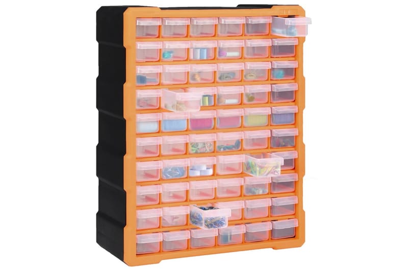 Monilaatikko järjestelijä 60 laatikolla 38x16x47,5 cm - Oranssi - Piha & ulkoaltaat - Piha-alue - Ulkosäilytys - Autotallin sisustus & säilytys