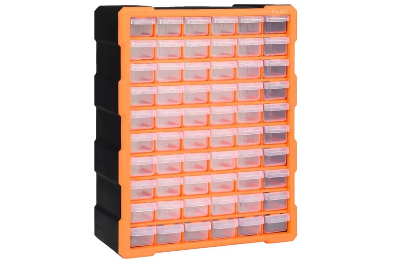 Monilaatikko järjestelijä 60 laatikolla 38x16x47,5 cm - Oranssi - Piha & ulkoaltaat - Piha-alue - Ulkosäilytys - Autotallin sisustus & säilytys