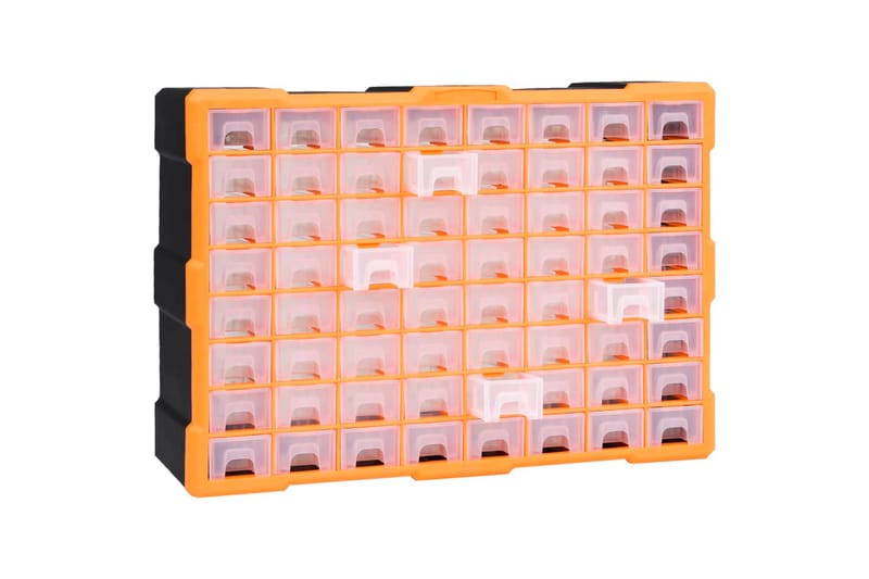 Monilaatikko järjestelijä 64 laatikolla 52x16x37,5 cm - Oranssi - Piha & ulkoaltaat - Piha-alue - Ulkosäilytys - Autotallin sisustus & säilytys