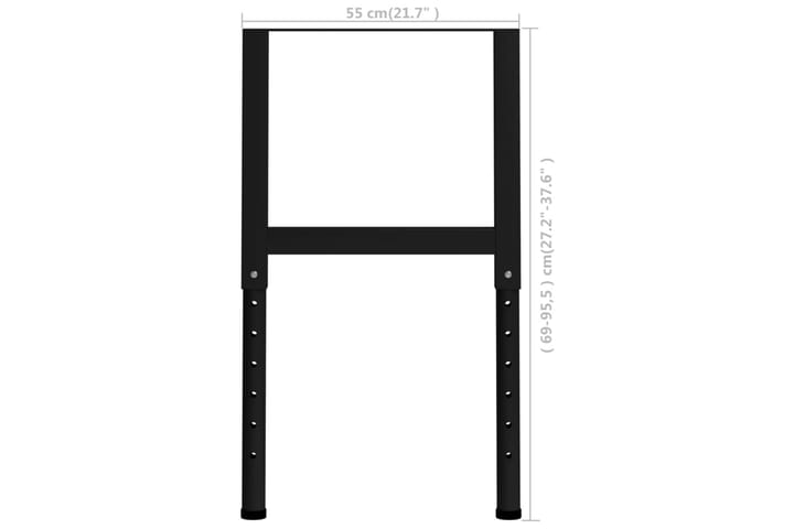 Säädettävät työpöydän rungot 2kpl metalli 55x(69-95,5) cm - Musta - Autotallin sisustus & säilytys - Työpenkki