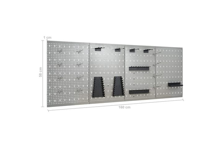 Seinään kiinnitettävät työkalutaulut 4 kpl 40x58 cm teräs - Työkalutaulu - Autotallin sisustus & säilytys