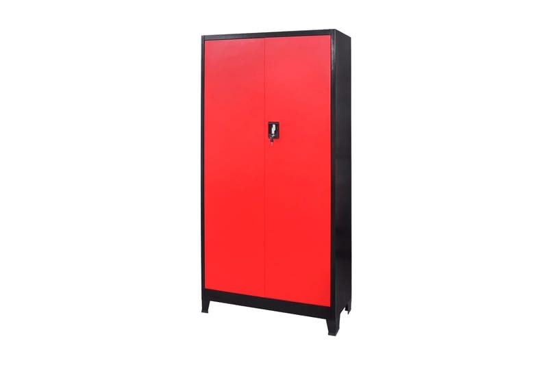 Työkalukaappi 2 ovella Teräs 90x40x180 cm Musta ja punainen - Monivärinen - Piha & ulkoaltaat - Piha-alue - Ulkosäilytys - Autotallin sisustus & säilytys
