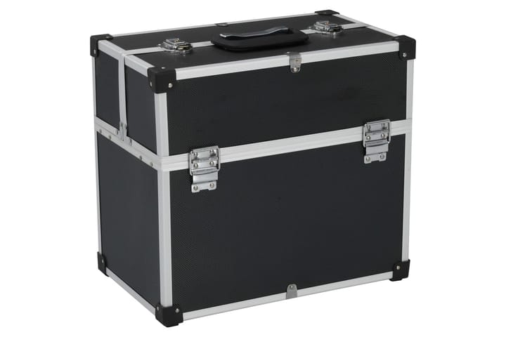 Työkalulaatikko 38x22,5x34 cm musta alumiini - Musta - Työkalulaukku - Autotallin sisustus & säilytys