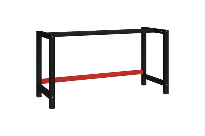 Työpöydän runko metalli 150x57x79 cm musta ja punainen - Musta - Työpenkki - Autotallin sisustus & säilytys