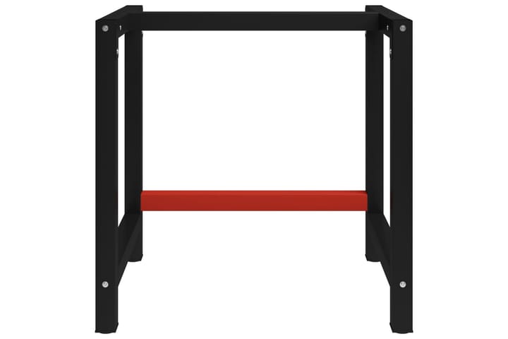 Työpöydän runko metalli 80x57x79 cm musta ja punainen - Musta - Autotallin sisustus & säilytys - Työpenkki