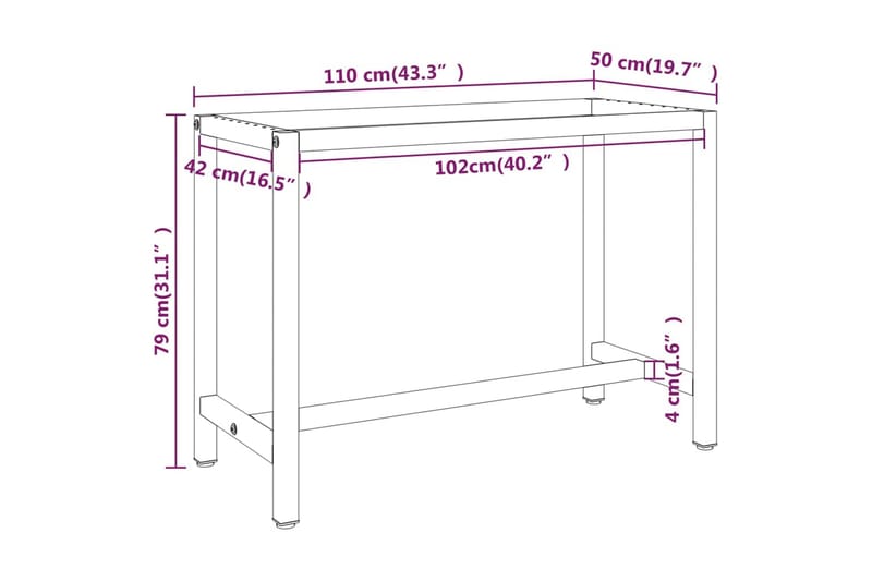 Työpenkin runko mattamusta ja -punainen 110x50x79 cm metalli - Musta - Piha & ulkoaltaat - Piha-alue - Ulkosäilytys - Autotallin sisustus & säilytys