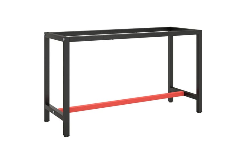 Työpenkin runko mattamusta ja -punainen 140x50x79 cm metalli - Musta - Piha & ulkoaltaat - Piha-alue - Ulkosäilytys - Autotallin sisustus & säilytys