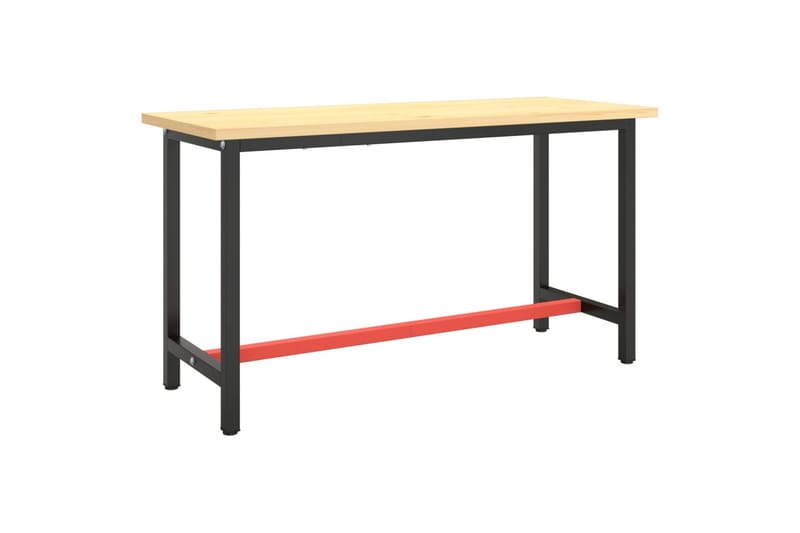 Työpenkin runko mattamusta ja -punainen 140x50x79 cm metalli - Musta - Piha & ulkoaltaat - Piha-alue - Ulkosäilytys - Autotallin sisustus & säilytys