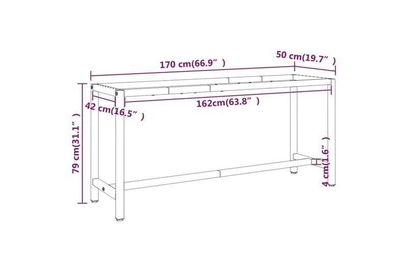 Työpenkin runko mattamusta ja -punainen 170x50x79 cm metalli - Musta - Piha & ulkoaltaat - Piha-alue - Ulkosäilytys - Autotallin sisustus & säilytys