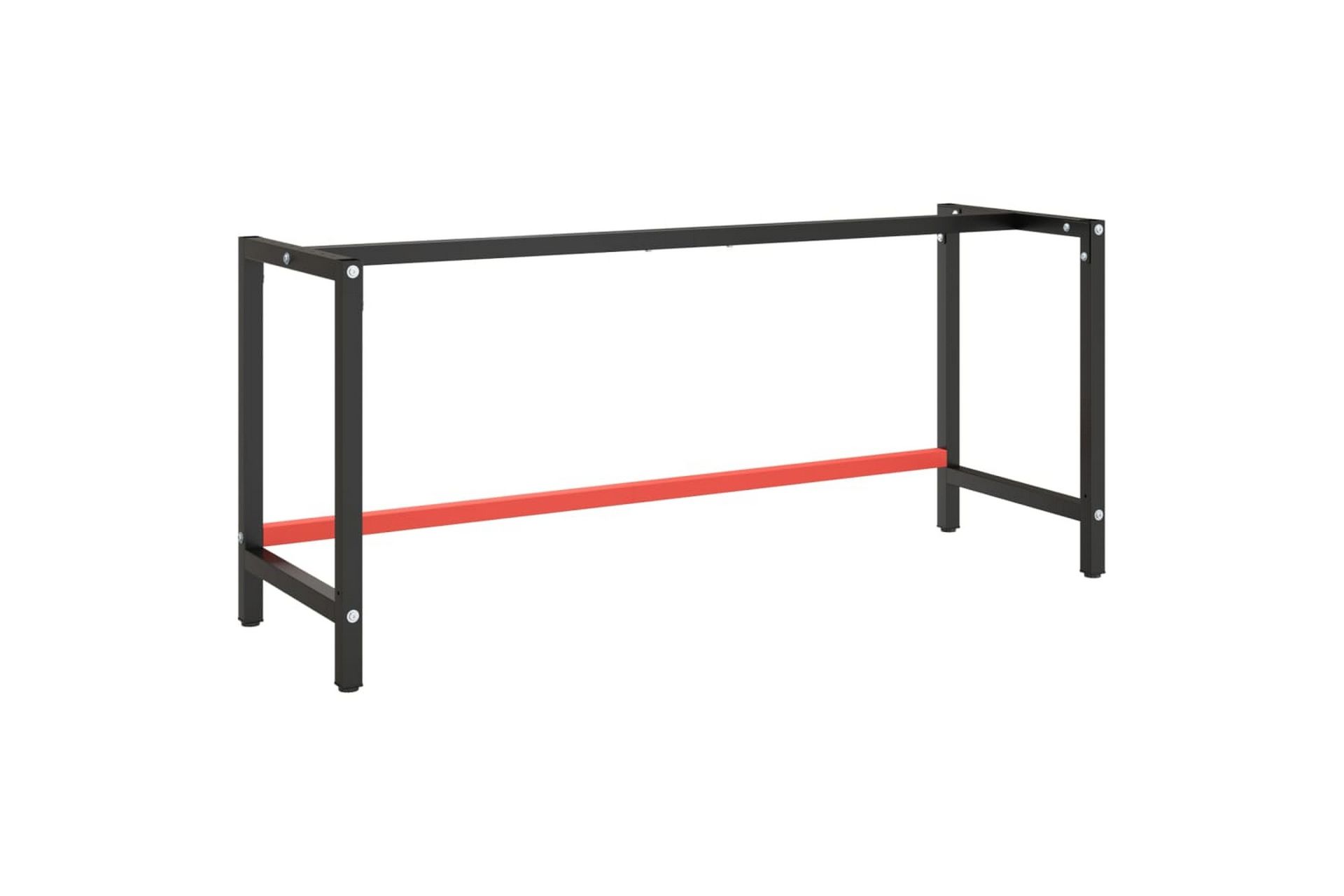 Työpenkin runko mattamusta ja -punainen 180x57x79 cm metalli - Musta - Piha & ulkoaltaat - Piha-alue - Ulkosäilytys - Autotallin sisustus & säilytys